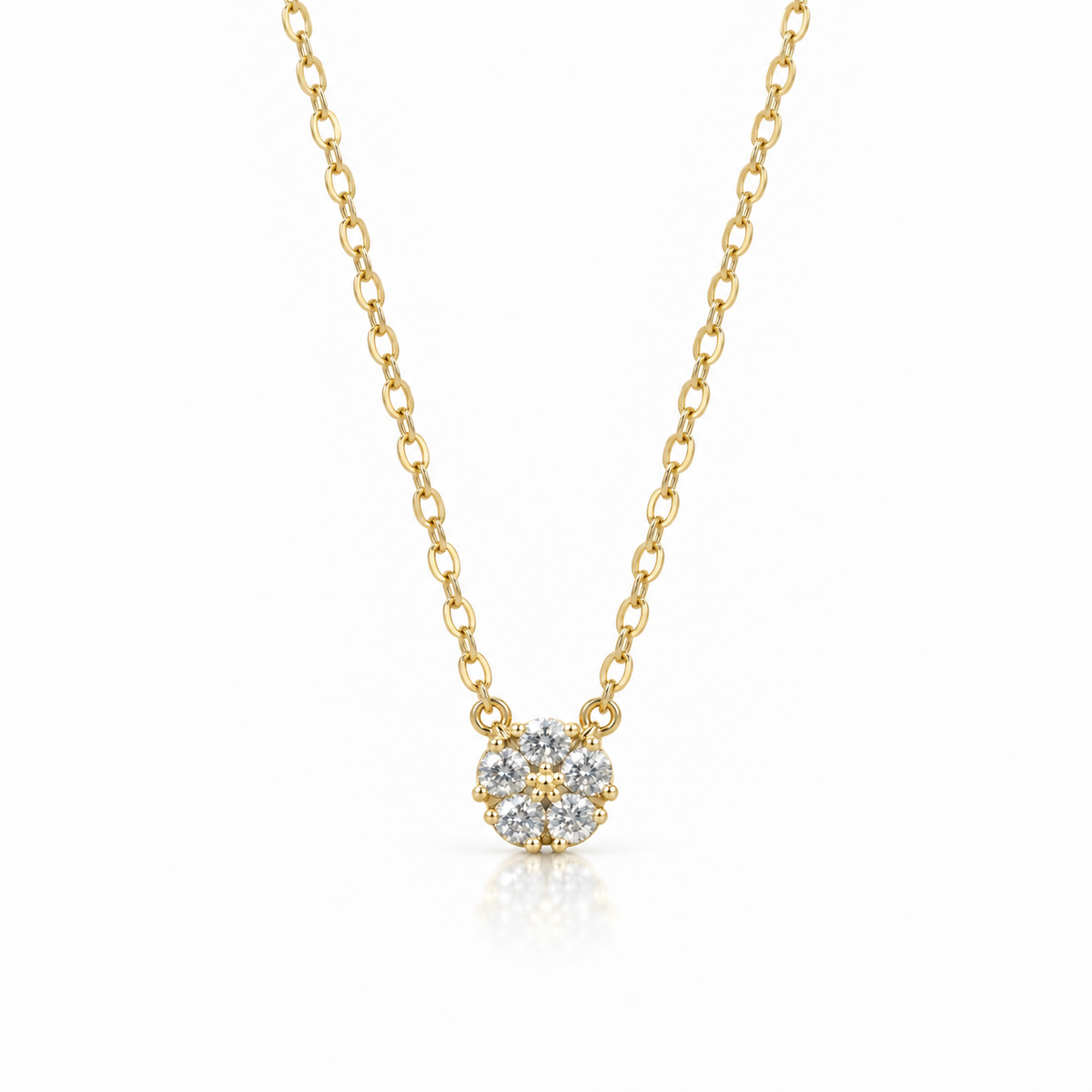 Minimal Beş Taş Kolye – beyaz zemin