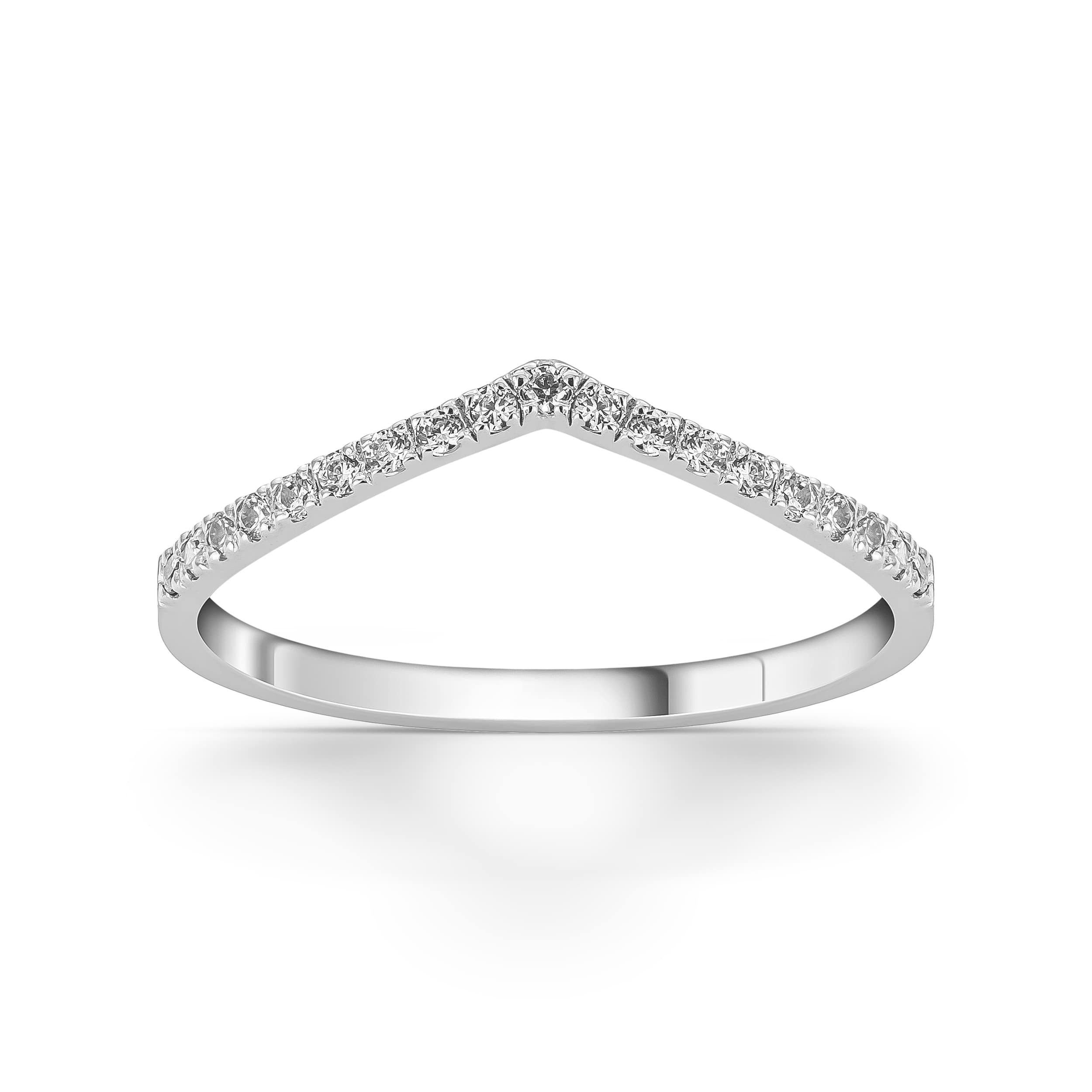 14K Diamond V Ring