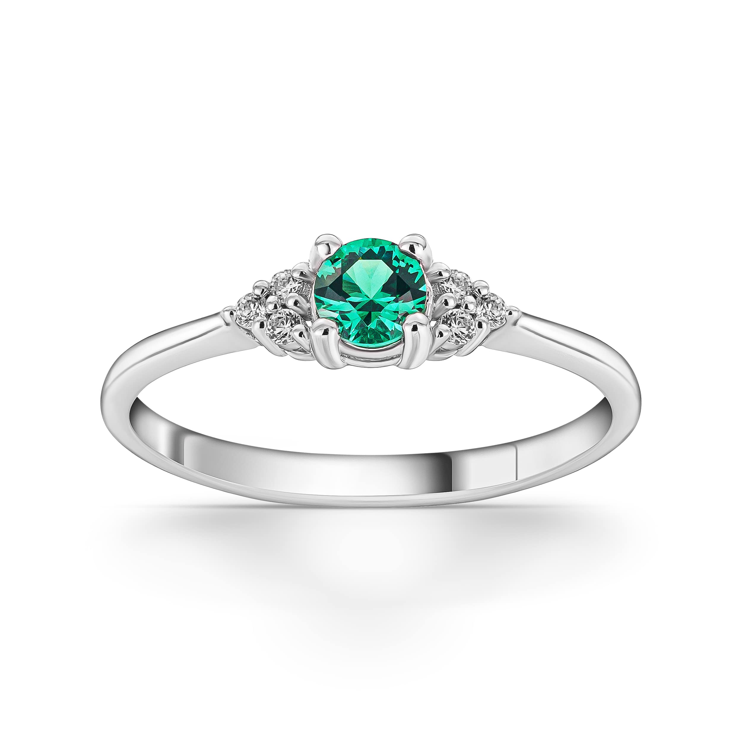 14K Natural Emerald Diamond Ring