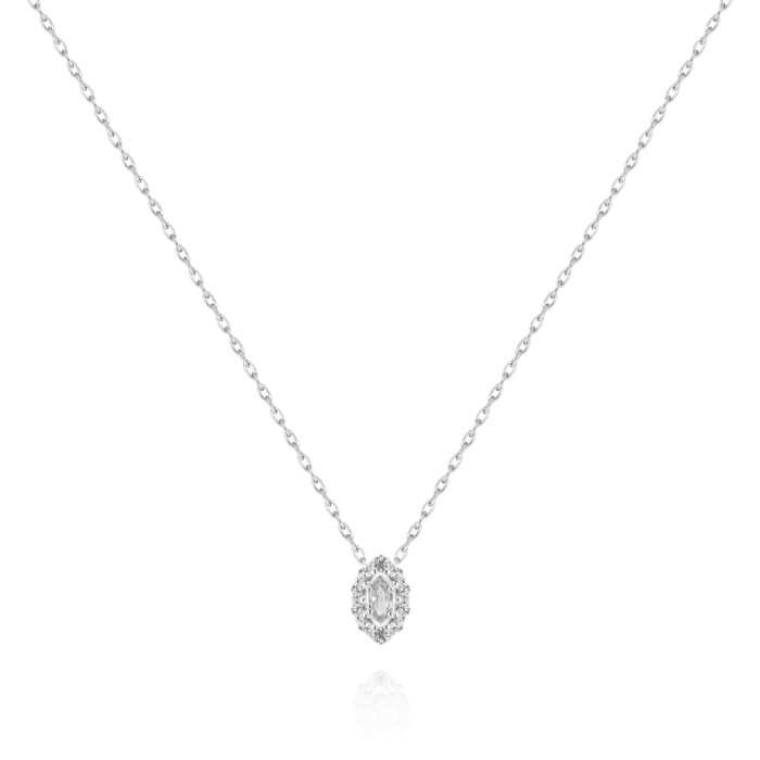 14K Natural Marquise Diamond Necklace