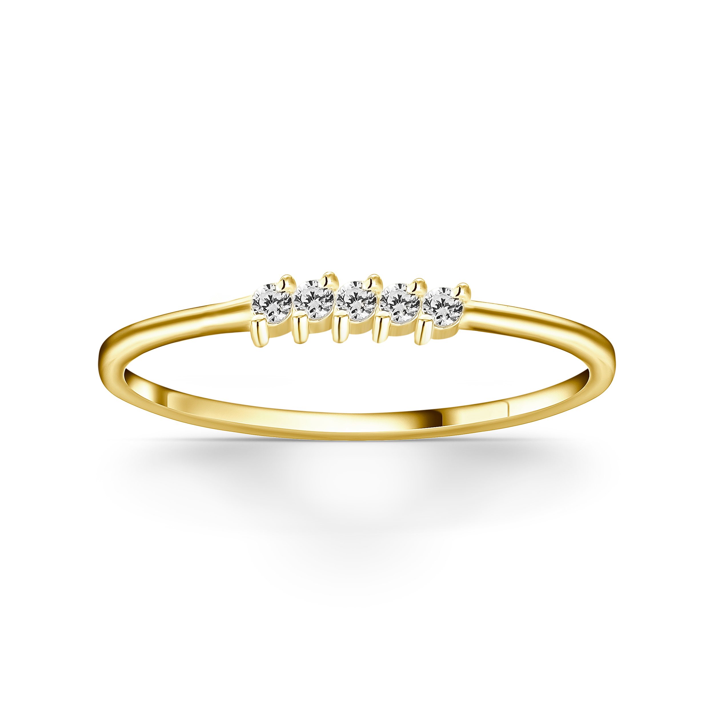 14k Gold Dainty Diamond Ring