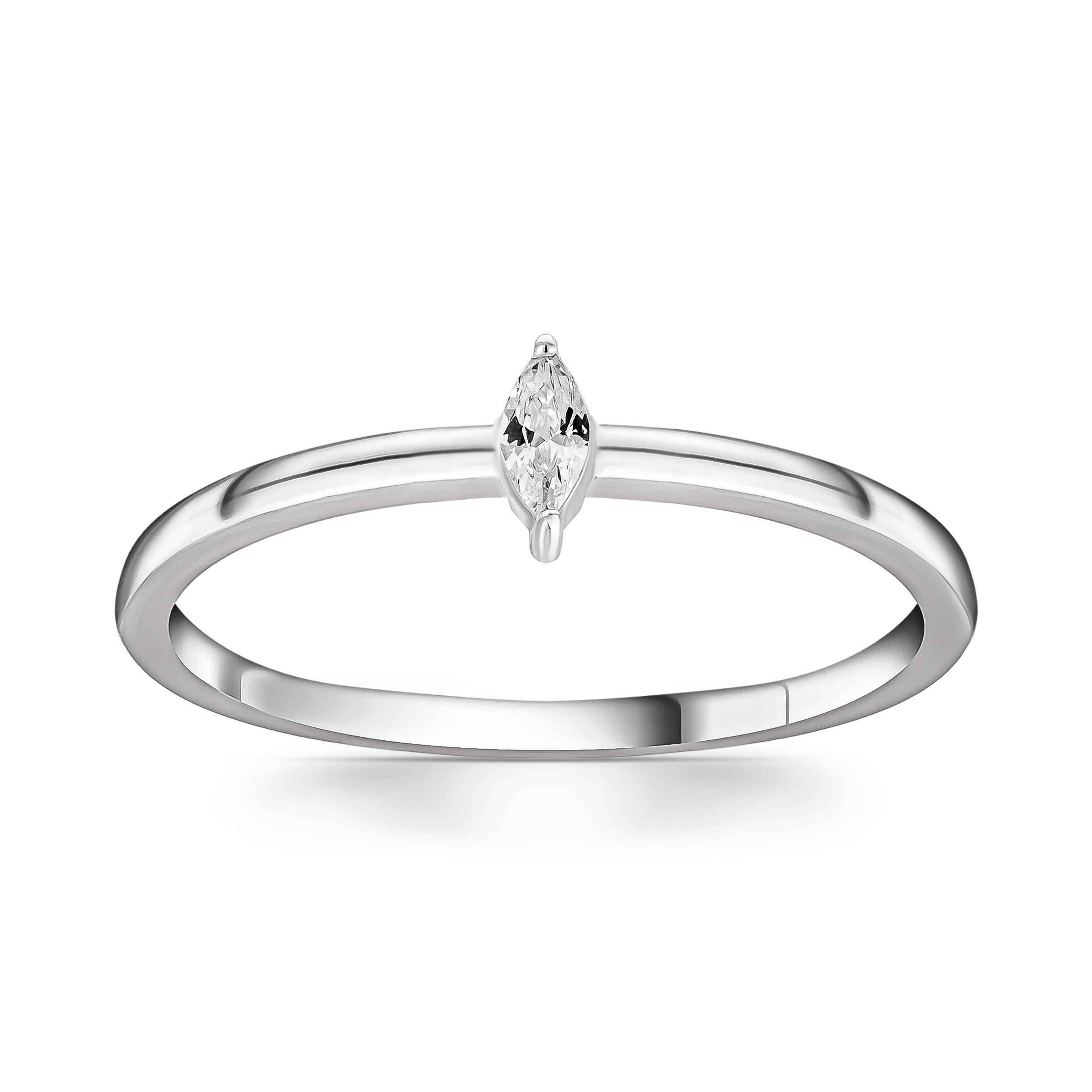 Dainty Marquise Diamond Tiny Ring 14k Solid Gold