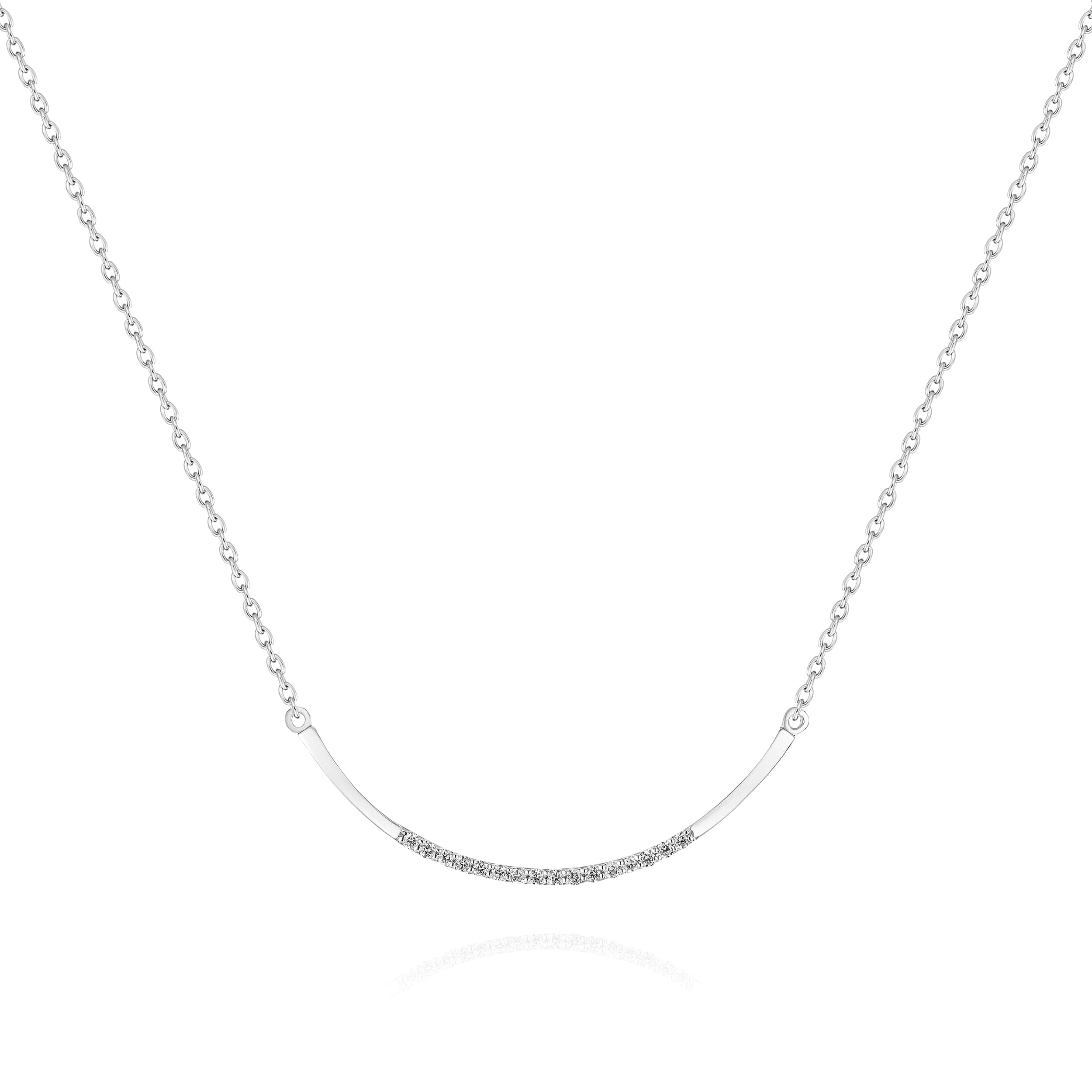 Diamond Bar Necklace in 14k Solid Gold