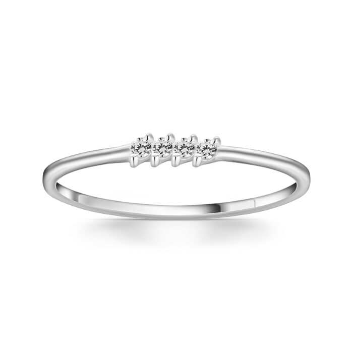 Diamond Promise Ring 14k Solid Gold