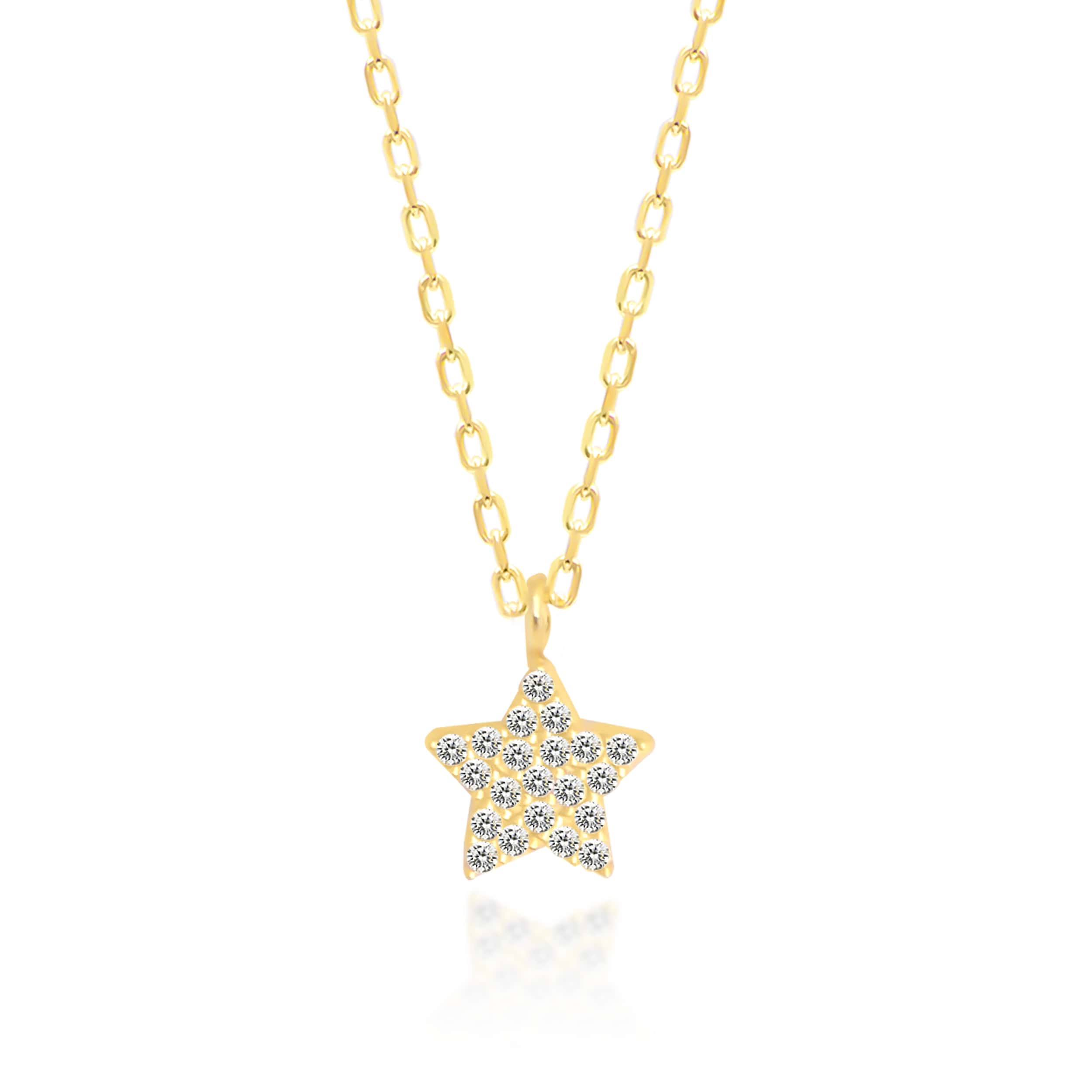 Diamond Star Necklace in 14K Solid Gold