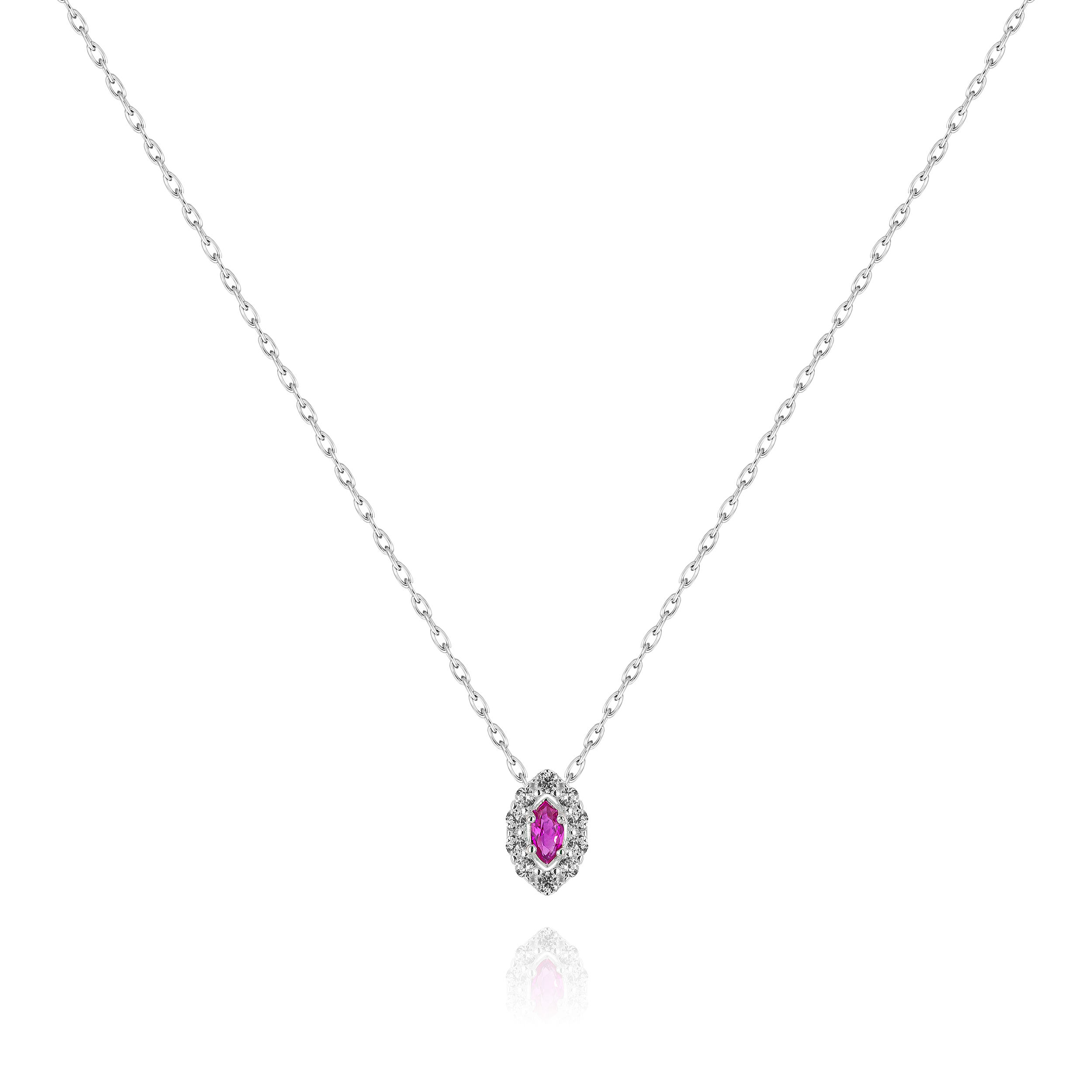 Marquise Cut Natural Ruby Necklace